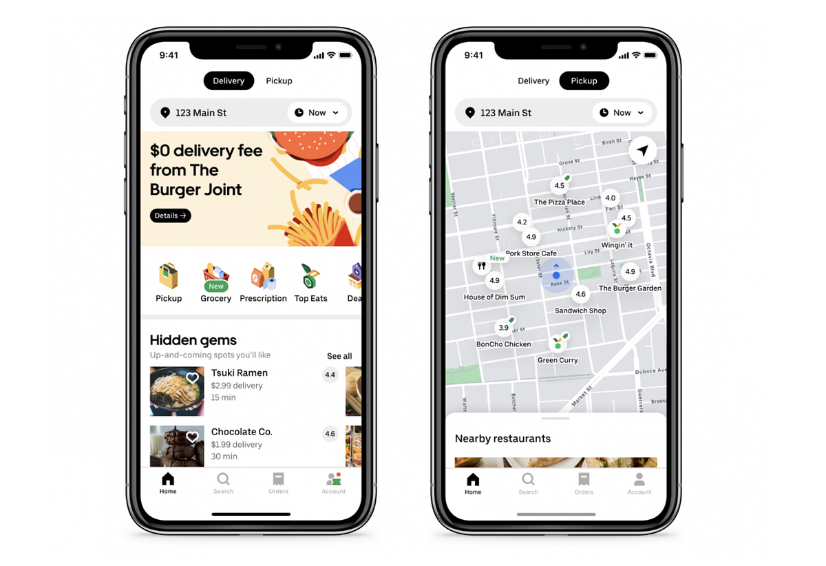 cross-platform development uber eats ui example