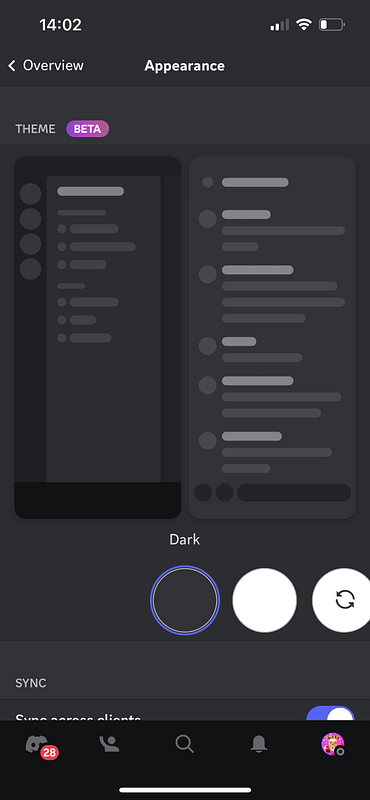 ui ux trend example dark mode