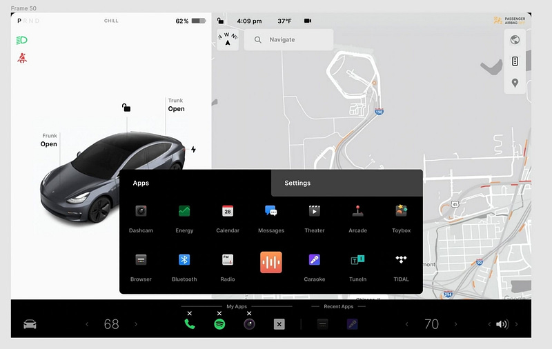 tesla ui