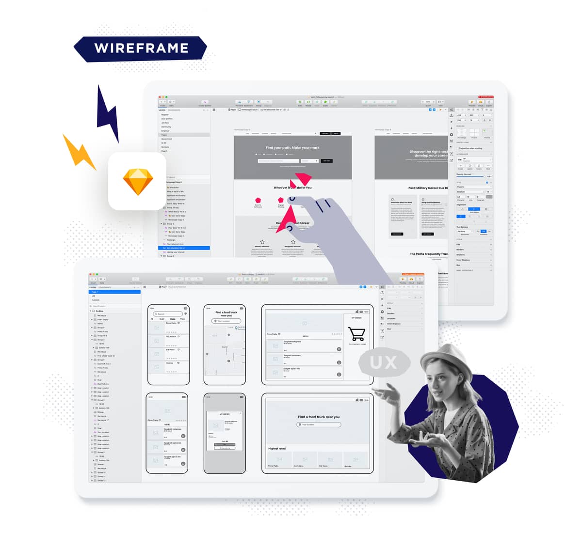 wireframe app design template