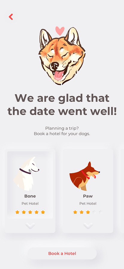 tinder clone example of in app booking feature